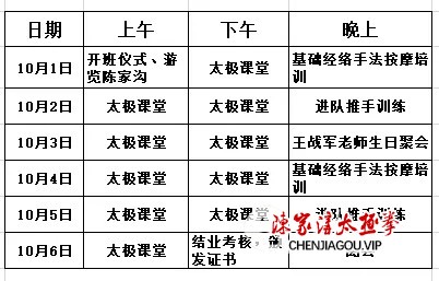 2020王战军第五届太极拳培训班将于国庆期间在陈家沟举行