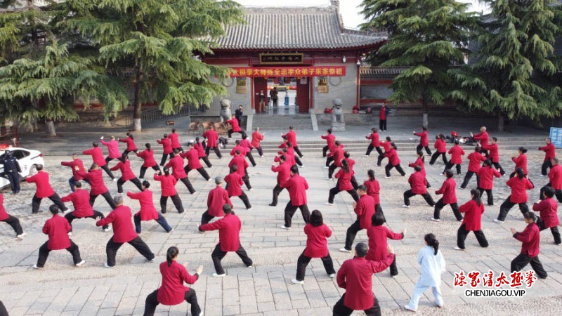 百岁太极拳大师陈全忠率百余名弟子传人于陈家沟寻根祭祖